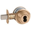 Schlage Grade 3 Classroom Deadbolt, Adjustable 2-3/8-in and 2-3/4-in Backset, Satin Bronze Clear Coated Fnsh B563B 612